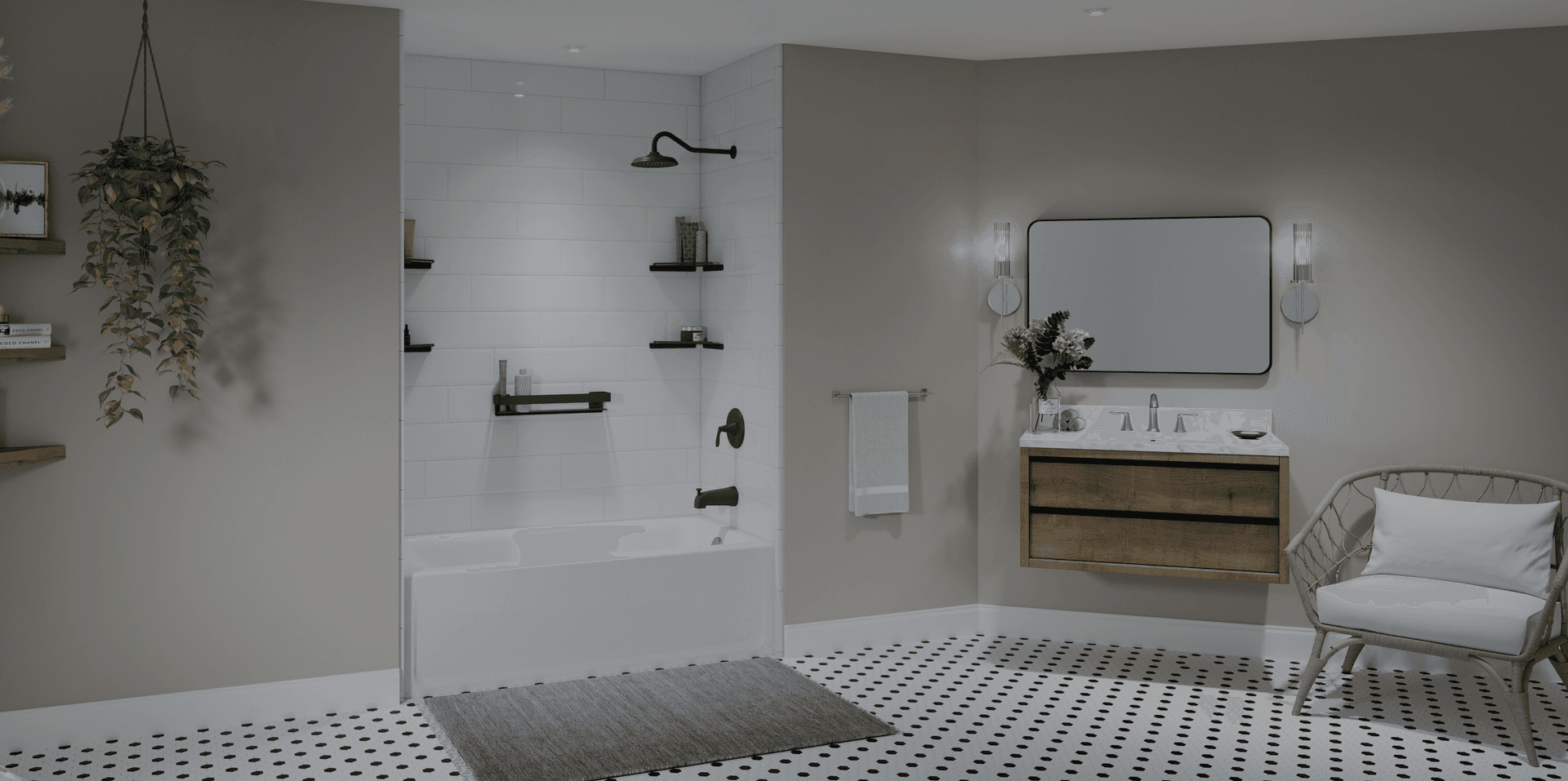 6x24_Alabaster_White_Subway_Tile_19_Soaker_Tub_Stainless_Steel_Corner_Shelves_Grab_Shelf_Vazia_Rain_Fixture_Matte_Black_Angled (1) (1) 1.png
